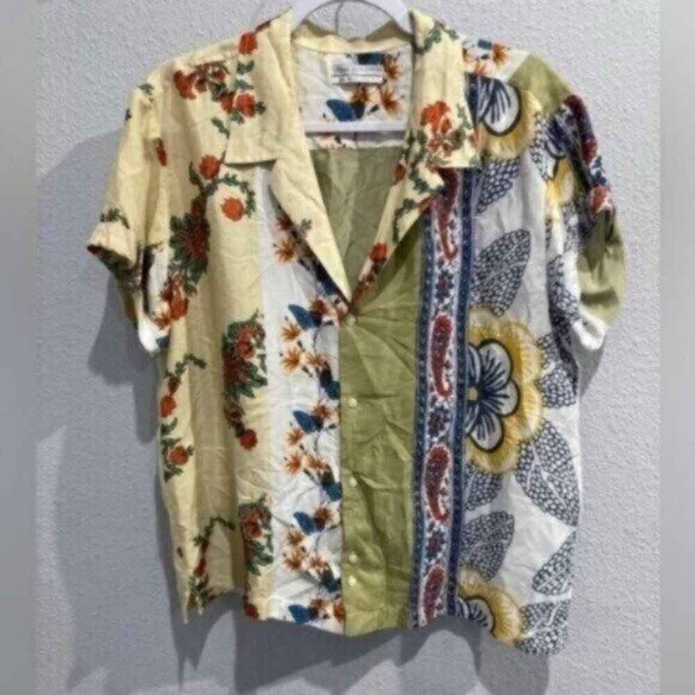 Urban Outfitters Hayden Boho Mod Souvenir 90's Multi Patterned Button Top